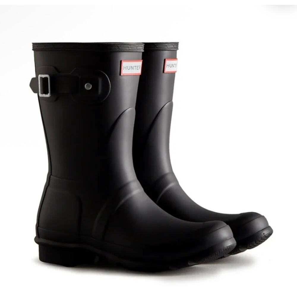 New Womens Hunter Original Short Rubber Rain Waterproof Boot Black Size 7/EU 38